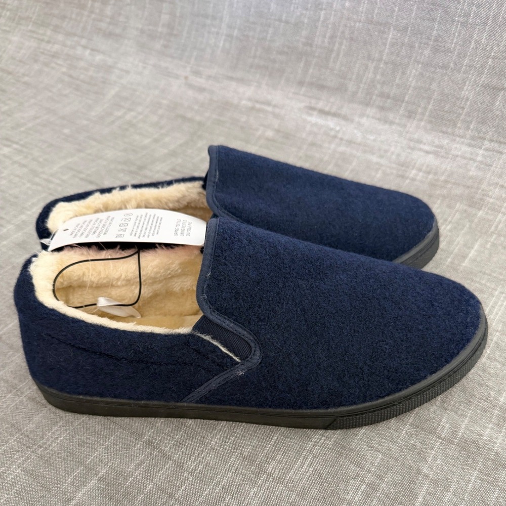 Josiny Womens Navy Blue Faux Fur Lined Slip On Loafers Flats Size 10 NEW